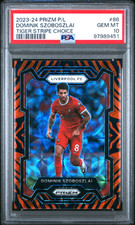 Dominik Szoboszlai PSA 10 Tiger Stripe Choice SSP 2023-24 Panini Prizm Liverpool picture