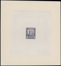 1929 CANADA KING GEORGE V SCROLL DIE PROOF OF 5C IN VIOLET, RARE, U.#153P picture