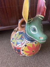 Vintage Mexican Hand Painted Folk Art Pottery Water Jug picture