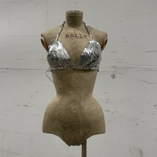 Vintage 1970s 70s Studio-Made Silver Sequined Showgirl Dance Bra Bikini Top picture