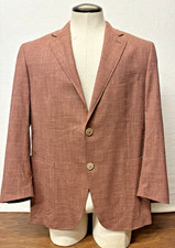 Canali Kei Made in Italy Rust Brown Textured Blazer Jacket Sz 58 US 40R picture