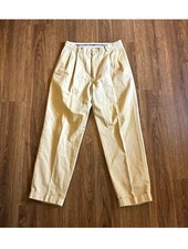 Polo Ralph Lauren Polo Chino Beige Pleated Cuffed Tapered Cotton Pants 33x30 picture