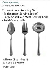 Reed and Barton Allora 3pc Serving Set (Stainless) Set Very Rare Hard To Find picture