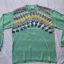 VTG 80s Retro RARE Sunbelt Sportswear Paint Splatter Long Sleeve XL picture