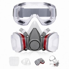 LAUCO Premium Respirator Kit - Reusable Half Face Cover Set with Safety Glasses picture