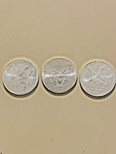 Lot of 3 - Total 3oz .999 American Silver Eagles, Very Fine, 2025  2014 picture