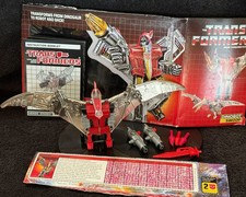G1 1985 SWOOP • 100% COMPLETE w/TECH SPEC & BOX ART • VINTAGE G1 TRANSFORMERS picture