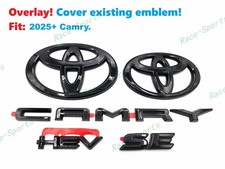 OVERLAY Gloss Black Front Rear Toyota Logo Camry HEV SE Emblem Letter2025+ Camry picture