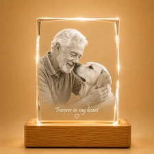 Personalised 3D Crystal Pet Photo Faceted Portrait Custom Dog Pet Memorial Gifts picture