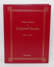 Walker's Manual of Unlisted Stocks 2002 - 2003 6th Edition - Excellent Condition picture
