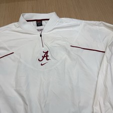 Vintage Nike Team Issued Alabama 4XL White 1/4 Zip Windbreaker Pullover picture