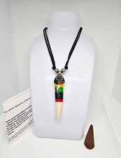 COLLAR TALISMAN COLMILLO 2.5'' ORIGINAL / FANG DINERO SUERTE PROTECCION  picture
