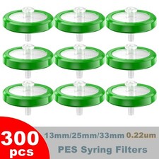 300pcs PES Syringe Lab Filters 0.22μm Pore Size 18mm/25mm/33mm Hydrophilic Green picture