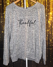 Buffalo David Bitton Women's M Crew Neck Long Sleeve Knit Pullover Sweater Gray picture