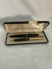 1940s Waterman's Taperite Stateleigh Fountain Pen & Pencil 14k Set - UNRESTORED picture