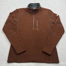 KUHL Interceptr 1/4 Zip Pullover Mens Large Brown Fleece Hybrid Pocket Sweater picture