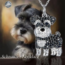 Exquisite and Cute Schnauzer Dog Pendant Necklace for Women Elegant Pet Puppy picture