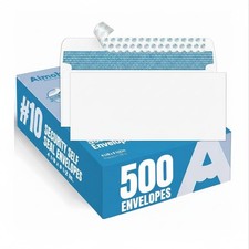 Aimoh 500#10 Security Self Seal Envelopes, Windowless, Security Tint Pattern picture