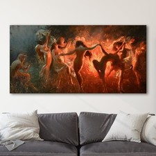Nymphs Dancing to Pan’s Flute, Joseph Tomanek Canvas Wall Art Print picture