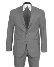 NWT EDUARDO DE SIMONE SUIT grey lightweight wool luxury handmade Italy 58 picture
