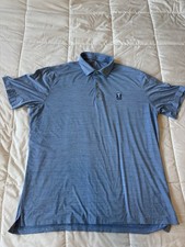 johnnie-O Featherweight Men's XL Blue Short Sleeve Stretch Golf Polo Logo picture