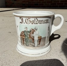 Rare Antique Limoges Original Occupational Tailor or Haberdasher Shaving Mug  picture