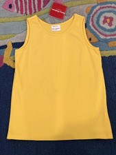 NWT Hanna Andersson Peru Girls Size 8/130 Yellow Pima Cotton Tank Scalloped Edge picture