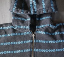 KR3W Hoodie Womens Large Black Full Zip All Over Chain Graphic Skateboarding picture