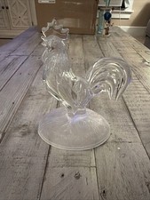 Vintage LALIQUE France Crystal Rooster Figurine Coq Chantant Paperweight picture