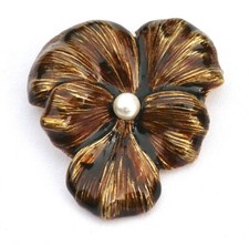 VITAGE HATTIE CARNEGIE ENAMELED FLOWER BROOCH picture