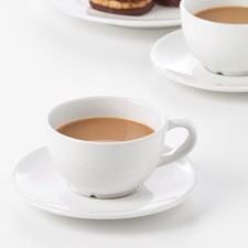 IKEA VARDAGEN coffee cup and saucer 14 cl off-white picture