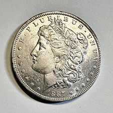 1887-O Morgan Silver Dollar Nice Cartwheel Luster BU KM#110 picture