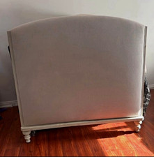 Beige Upholstered Fabric Headboard Solid Pattern for Adults, Approx 60 x 60 picture