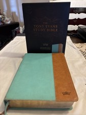 CSB Tony Evans Study Bible Teal/Earth LeatherTouch in Box Holman/ USED picture