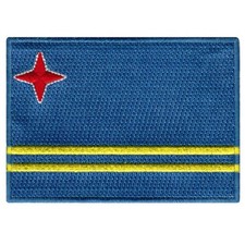 ARUBA FLAG PATCH CARIBBEAN embroidered iron-on EMBLEM VACATION SOUVENIR TRAVEL  picture