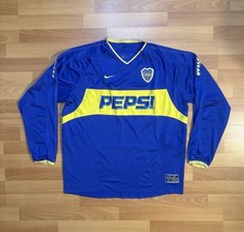 Boca Juniors 2003-04 Nike Home Jersey Long Sleeve Pepsi Argentina Soccer Men XL picture