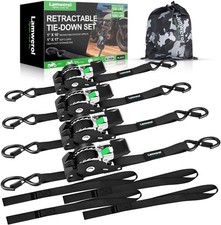 Retractable Ratchet Straps (4-Pack) - 1 Inch x 10 Feet (1,650lb Break picture