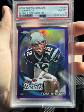 2010 Topps Chrome Tom Brady #C80 Purple Refractor /555 Patriots PSA 8 picture