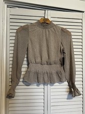 JAPNA Women’s Size Small S Blouse shirt top NEW Long Sleeve Smock Neck picture