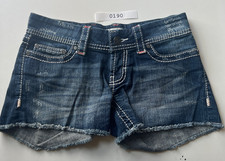 Y2K BKE Stella Low Rise Dark Wash Denim Shorts with Thick Stitch Women's Size 26 picture