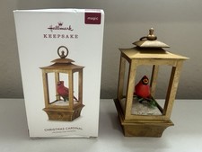 Hallmark 2018 Red Cardinal Lantern Magic Light & Sound Keepsake Repaint Ornament picture