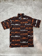 Vintage 90s FUBU monogram Shirt Y2k 2000s Hip Hop Rap Men's Size L picture