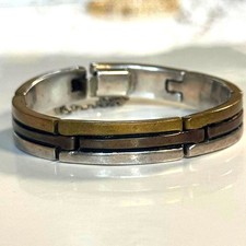 Vintage Heavy Duty 925 Silver Metales Casados Taxco Mexico Bracelet picture