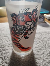 Vintage MCM Esso Put a Tiger in Your Tank Glass Tumbler Advertising Frosted 5.5