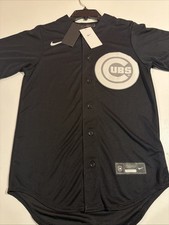 NIKE MLB Chicago Cubs ALTERNATE TEAM JERSEY Black Baseball Sz S Men’s T770 picture