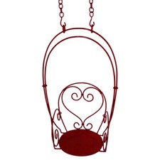 Wrought Iron Red Garden Swing Outdoor Hanging Victorian Metal picture