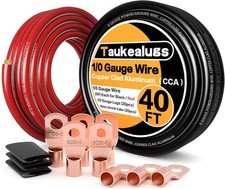 Complete 40FT 1/0 Battery Cable Set: Pure Copper Lugs & Flame-Resistant Jacket picture