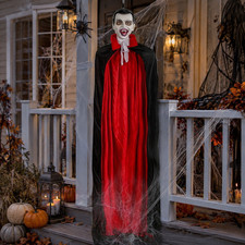 Animated Hanging Halloween Vampire Ghost Sound Activated Red LED Eyes picture