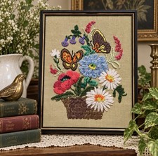 Vintage Framed Art Print 17x13 Cottagecore Grandmillennial Wall Decor picture