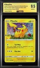 2020 Pokemon Pikachu General MIlls 25th Black Star Promo Holo SWSH039 MBA 9.5 picture